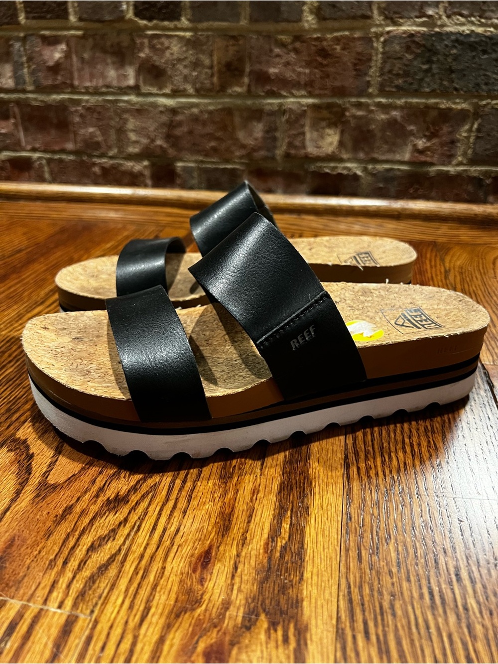 REEF Cushion Bounce Vista Hi Platform Sandals Black Women’s Size 7
